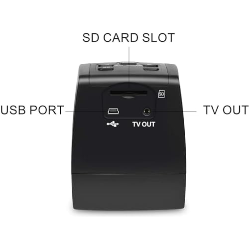 Digital Film Slide Scanner, Film Slide Scanner with 2.36 HD Screen, Convert 35mm, 110mm Films Slides to Digital JPEG, Adjustabel Screen Brightness and Compatible with Multiple Systems, for Travel