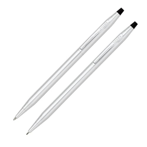 Cross Classic Century Lustrous Chrome Pen & 0.7mm Pencil Set, Gift-Ready