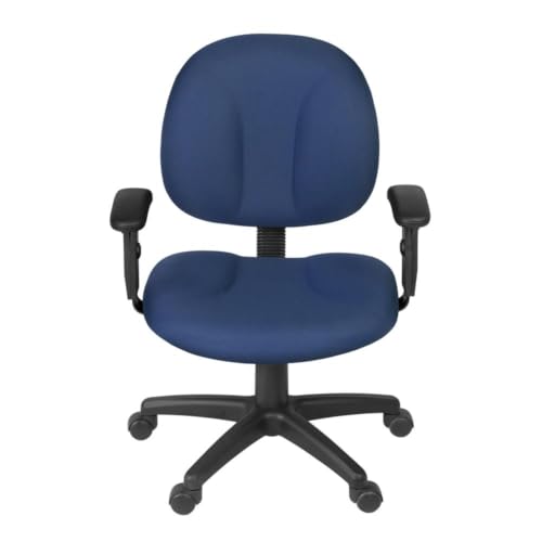 Romig Comfort Series Swivel Fabric Computer Task Chair with Adjustable Arms - Navy Blue