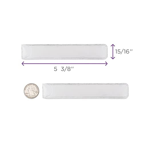 Carstens - 60 Pack, Clear Binder Spine Insert Adhesive Pockets, 1 x 5 Inch Heavy Duty Vinyl (8380-0010) - Ideal for 1 Inch Ring Binder Spines and Medical Charts