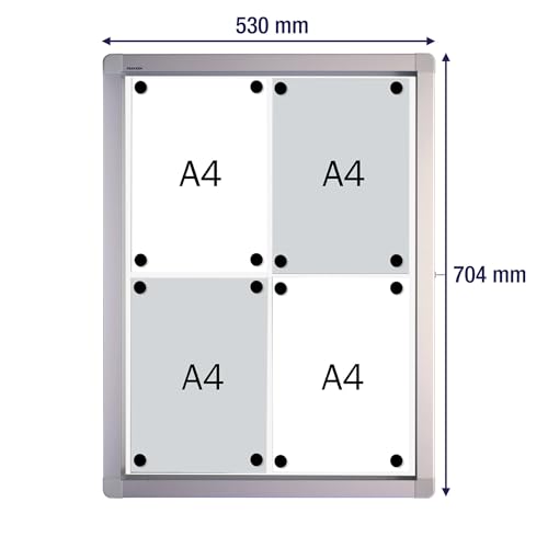 Display Case ECO Outdoor 4 x DIN A4 53 x 70.4 x 4.5 CM Magnetic