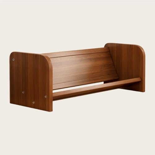 Desktop Bookshelf Organizer, CD Display Storage Box, Tilted Magazine Rack, Wood Countertop Display Stand for Study, Office, Living Room(15.8 * 9.5 * 7.1IN)