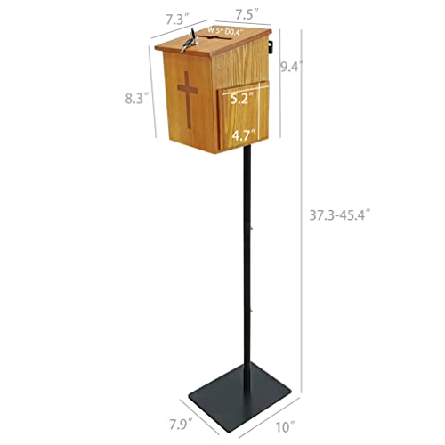FixtureDisplays® MDF Donation Box Floor Stand Lobby Foyer Tithes & Offering Suggestion Collection Ballot Box 11065+10885
