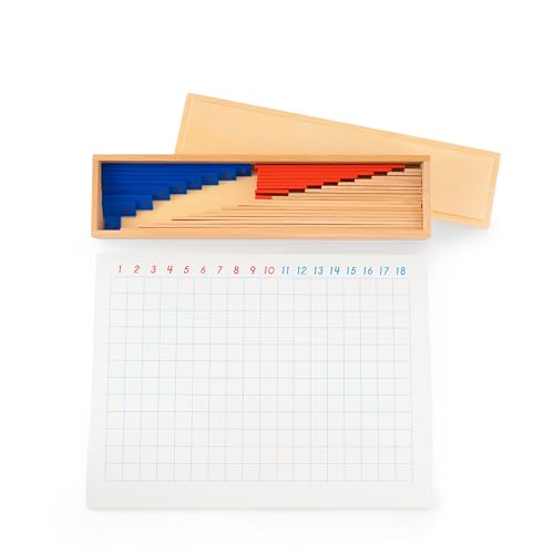 penepico Premium Montessori Math Toys, Wooden Subtraction Strip Board 16″ Solid Beechwood, Math Manipulatives for Kids Ages 5-8, Learning Subtraction Facts, Homeschool & Classroom Teaching Aids Gift