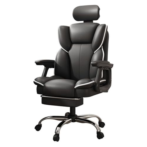 UOPYNE Executive Office Chair, Modern Soft Leather Ergonomic Computer Desk Chair Executive Home Office Boss Chair Swivel Chair, 145° Adjustable Height Durable Base Comfortable Conference Desk Chair