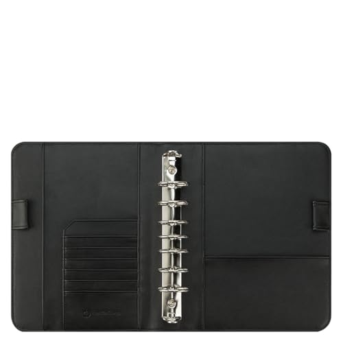 FranklinCovey - FC Basics Ring-Bound Binder for FranklinCovey Planners | Distressed Simulated Leather - Open Binder (Classic, Black)