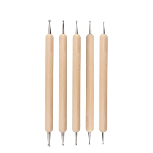 QVEZPRYX Clay Tools 9-piece Indentation Pen Stainless Steel Bead Ball Bar Ceramic Carving Combination Set