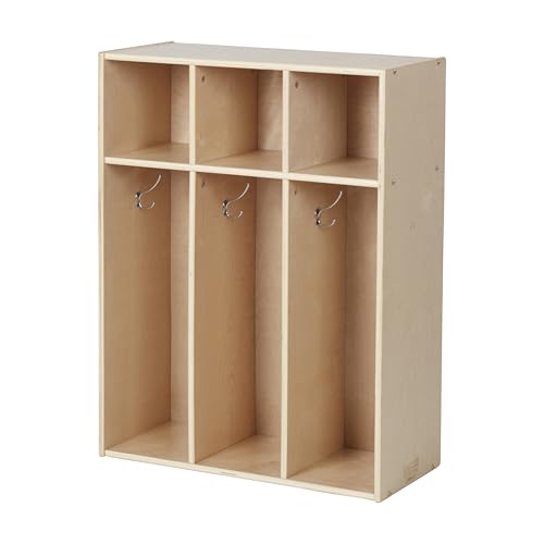 Back2School Express Sleekline 3-Section Toddler Coat Locker, Natural