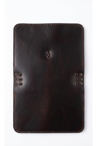 A5 Size Genuine Leather Customizable Notebook Cover Case, Pocketed Agenda Organizer Travel Model, Brown