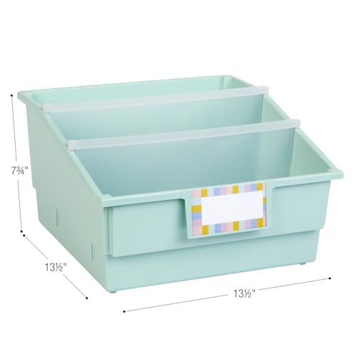Really Good Stuff Picture Book Classroom Library Bins with Dividers, 6-Pack