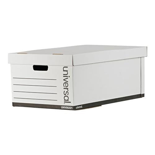 Universal One Lift-Off Lid File Storage Box, Legal, Fiberboard, White, 12/Carton (95221)