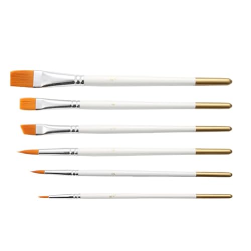 HBJWOV White Rod Hair Brushes Gouache Watercolour Drawing Outlining Art Oil Paintbrush Set