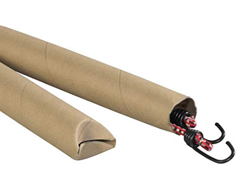 BOX USA Snap Seal Kraft Mailing Tubes, 2 x 18 Inches, Pack of 50, for Shipping, Storing, Mailing, and Protecting Documents, Blueprints and Posters