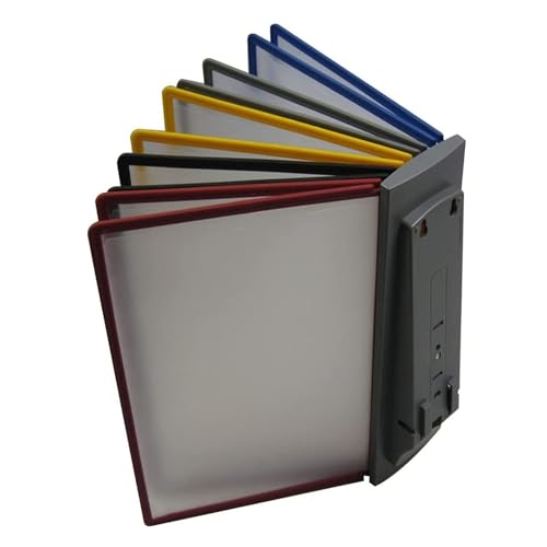 Wall file organizer,Wall Mounted File Holder, Desktop Flip Display Folder, 10 Double-Sided Display Pockets, File Organizer For Desk, Catalog Display Rack, Letter-Size, for Office/Home Storage A4 Docum