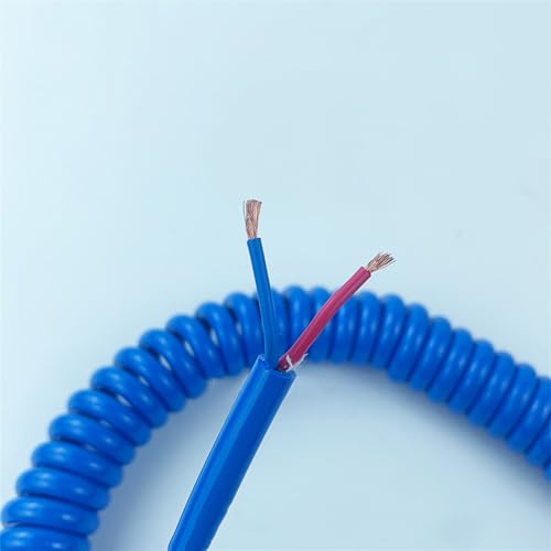 Coiled Retractable Power Cord 2 Core 15AWG 1.5mm² Multiple Sizes