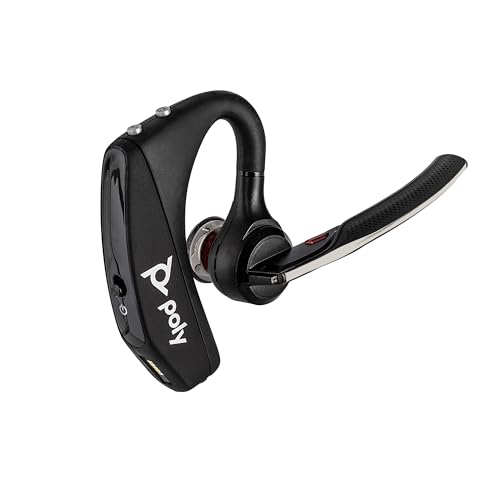 POLY Voyager 5200 Wireless Headset (Plantronics) - Single-Ear Bluetooth Headset w/Noise-Canceling Mic Bundle Including: Goby Labs Mic Cleaner, Electronic's Basket Fiber Cloth