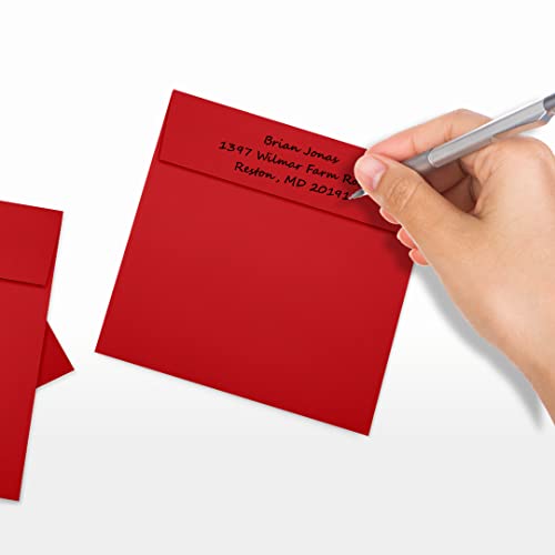 LUXPaper Square Invitation Envelopes | Peel & Press | 5" x 5" | Ruby Red | 80lb. Text | 500 Qty
