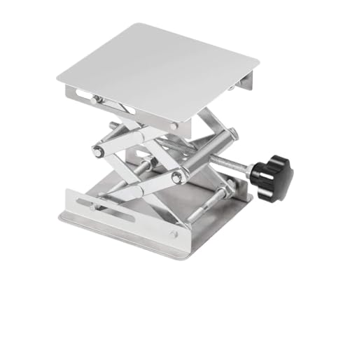 Mini Lifting Table 1pcs Lab Scissors Jack Stainless Steel Laboratory Support Platform Lift Stand Table Expandable Height Carpentry Tools(10cmx10cm)