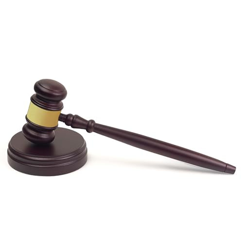 SHOP AWARDS AND GIFTS 10-1/2 Inch Rosewood Finish Gavel and Block Set