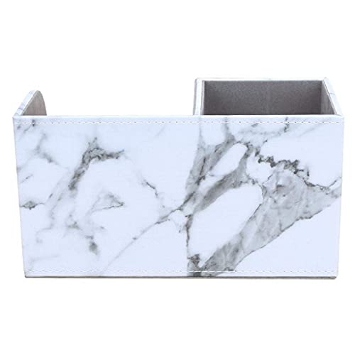 Marble Pattern Desk Leather Multi-Function Stationery Organizer Storage Box Cell Phone Business Name Card Pen Pencil Holder