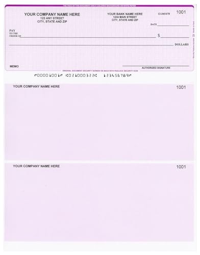 250 Broadway Computer Checks - Check on Top - Compatible with QuickBooks™/Quicken™ Software - Basket Purple (250)