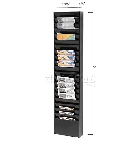 Global Industrial Steel Medical Chart Hanging Wall File Holder, 20 Pockets