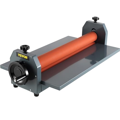 VEVOR 25 Inch Cold Laminator Machine 10mm Manual Vinyl Photo Film Cold laminator Hand Crank Pressure Cold Roll laminator(25 Inch)
