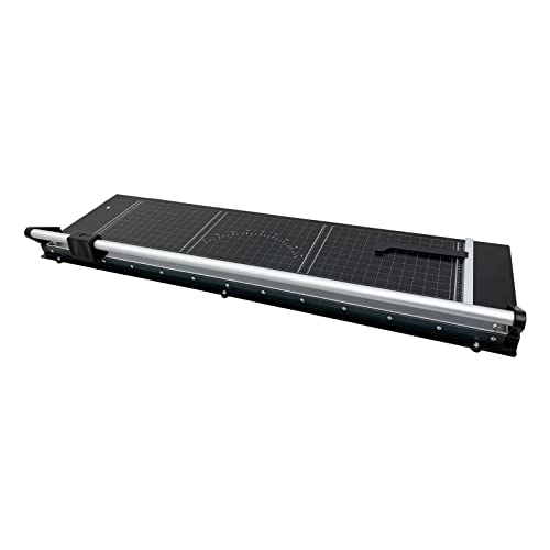 BREVELTION 36" Manual Rotary Paper Cutter, All Steel Precision Paper Trimmer with Grid Lines, Self Sharpen Blade Design, Black