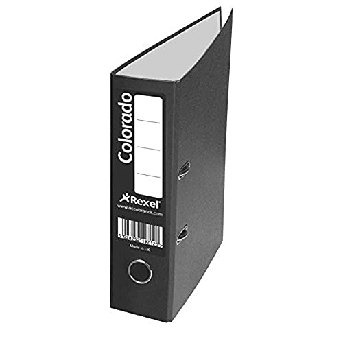 Rexel A4 Lever Arch File, Black, 80mm Spine Width, Colorado, Pack of 10, 28145EAST