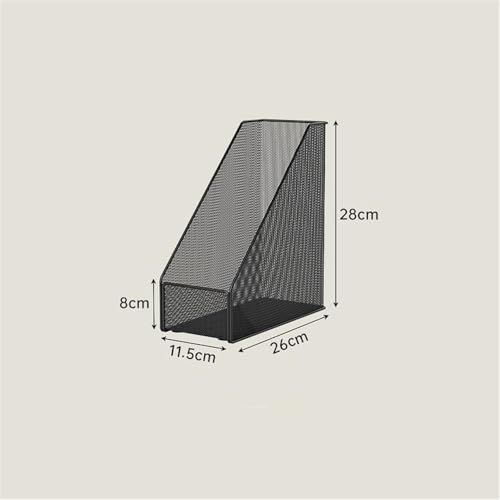 File Rack Vertical Metal Document Archiving Type File Holder for Home Office Supplies Letter Trays(Black)