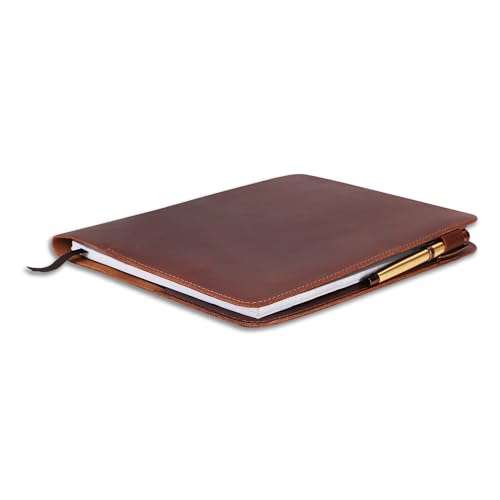 CestAntiQ Full Grain Leather XXL Journal Cover 8.5 x 11 in, Tan