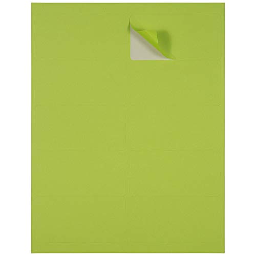 JAM PAPER Shipping Address Labels - Standard Mailing - 2 x 4 - Ultra Lime Green - 20 Packs of 120