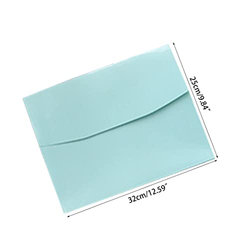 AEYSD-456 Filing Envelopes 2 Piece File Folder A4 High-Grade PVC Folder Lock Button Design Large Capacity Envelope Office Document Bag Plastic Folders (Color : Light Green)