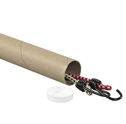 Tape Logic TLP2548K Mailing Tubes with Caps, 2 1/2" x 48", Kraft (Pack of 34)