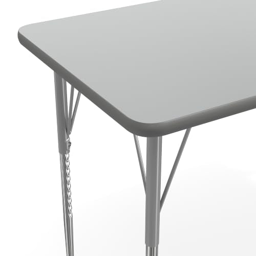 Flash Furniture 48" x 24" Adjustable Activity Table, Gray, Standard Legs