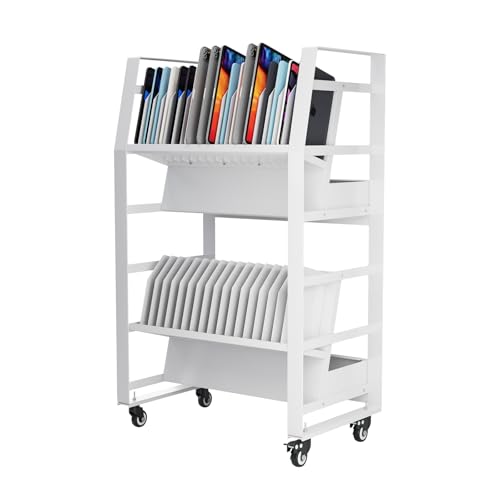 Jenified 32-Device Mobile Chromebook Tablet Charging Cart with Power Strip