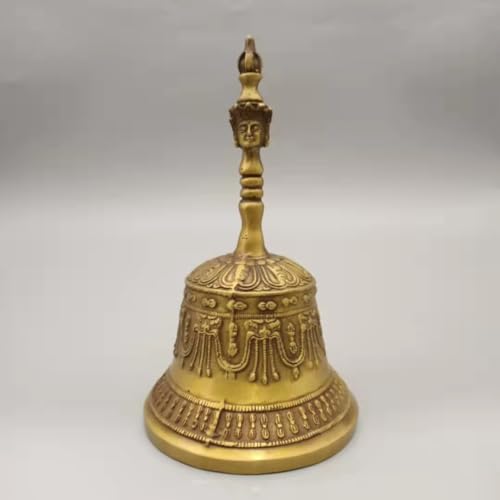 YTDJJWLS Pure Copper Hand Ringing Bell Living Room Home Decoration Copper Bell Pendant, Yellow