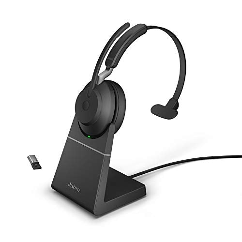 Jabra Evolve2 65 - USB-A UC Mono with Charging Stand - Black Wireless Headset/Music Headphones