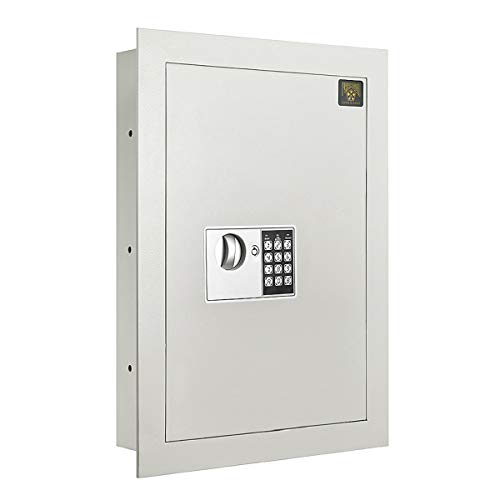 Paragon Safes In Wall Safe with Keypad and 2 Manual Override Keys, White