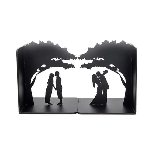 Book Organizer Book Ends, Metal Bookend Decorative Heavy for Shelves, Home Bookends