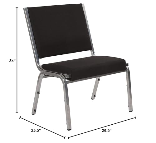 EMMA + OLIVER Black Antimicrobial Bariatric Medical Chair, 4-Pack