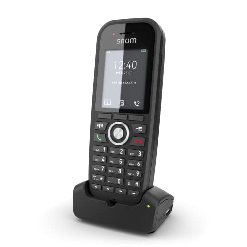 Snom M30 IP DECT Handset, Multicell Compatible, Illuminated Keyboard, B. Hold or Forward, 22 Hours Talk/2 Weeks Standby Time, 3 Year Manufacturer's Warranty, Black, 00004607