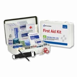 First Aid Only 91347C 50 Person ANSI 2021 Class B, Metal First Aid Kit, Custom Logo