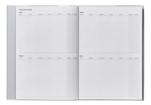 ADDITIO - Teacher Schedule Notebook | Monthly Plan | Weekly Planning | Course Tracking | A4 Size | Spanish | Blue