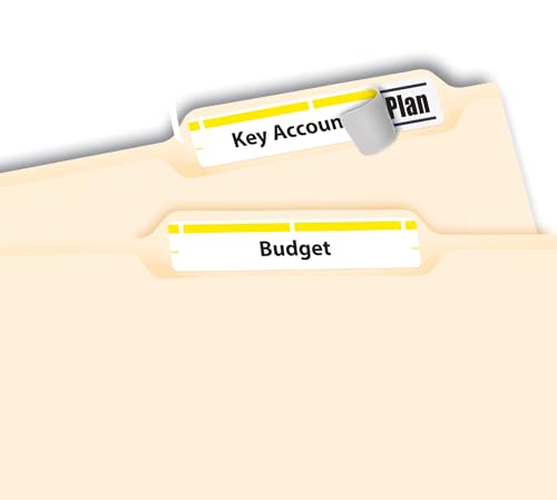 Avery® TrueBlock® File Folder Labels, 2/3" x 3-7/16", 1,500 Printable Labels, White/Yellow, Permanent (5966)
