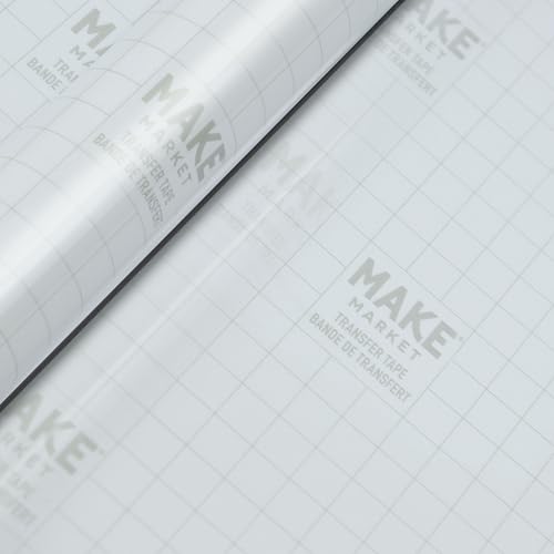 Make Market Standard Grip Transfer Tape – 12" x 48" Rolls with Grid Lines for Easy Vinyl Alignment, Clean Transfer with No Residue, Compatible with Most Adhesive Vinyl, 12 Pack