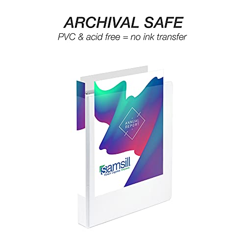 Samsill Durable 1 inch 3 Ring Binder, D Ring Binder, 100% Recycled Chipboard, White, Pallet of 576 Binders in 24 Cartons