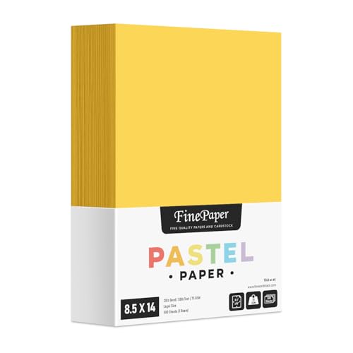 Goldenrod Pastel Color Paper – Great for Arts and Crafts and Stationery Printing – 8.5 x 14" (Menu/Legal Size) – 20lb Bond / 50lb Text / 75GSM – Copy, Writing and Printer Paper – 500 Sheets per Pack