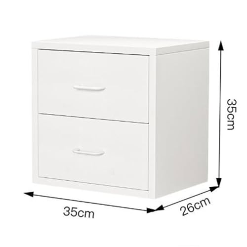 ELEFOCUS Small and able to fit! Easy to Move Two-Drawer tin Filing Cabinet, 35cm Width fits Perfectly in Corners(Size:35cm*26cm*35cm)