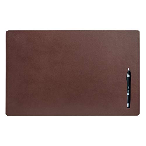 DACASSO Leather Conference Table Pad - Luxury Leather Desk Blotter for Writing - Executive Desk Surface Protector - (Chocolate Brown, 22" x 14")